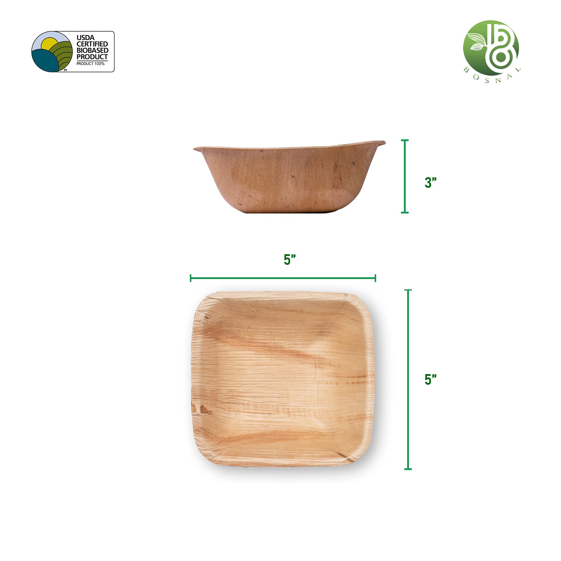 BOSNAL Palm Leaf Plates