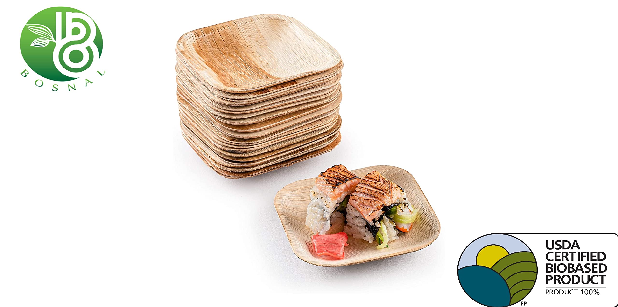 BOSNAL Palm Leaf Plates