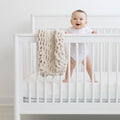 INFINITE CHUNKY KNIT BLANKET | MINKY | CUDDLE - SAND